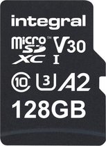 Integral INMSDX128G-180V30 128GB MICRO SD CARD MICROSDXC UHS-1 U3 CL10 V30 A2 UP TO 180MBS READ 130MBS WRITE flashgeheugen MicroSD UHS-I
