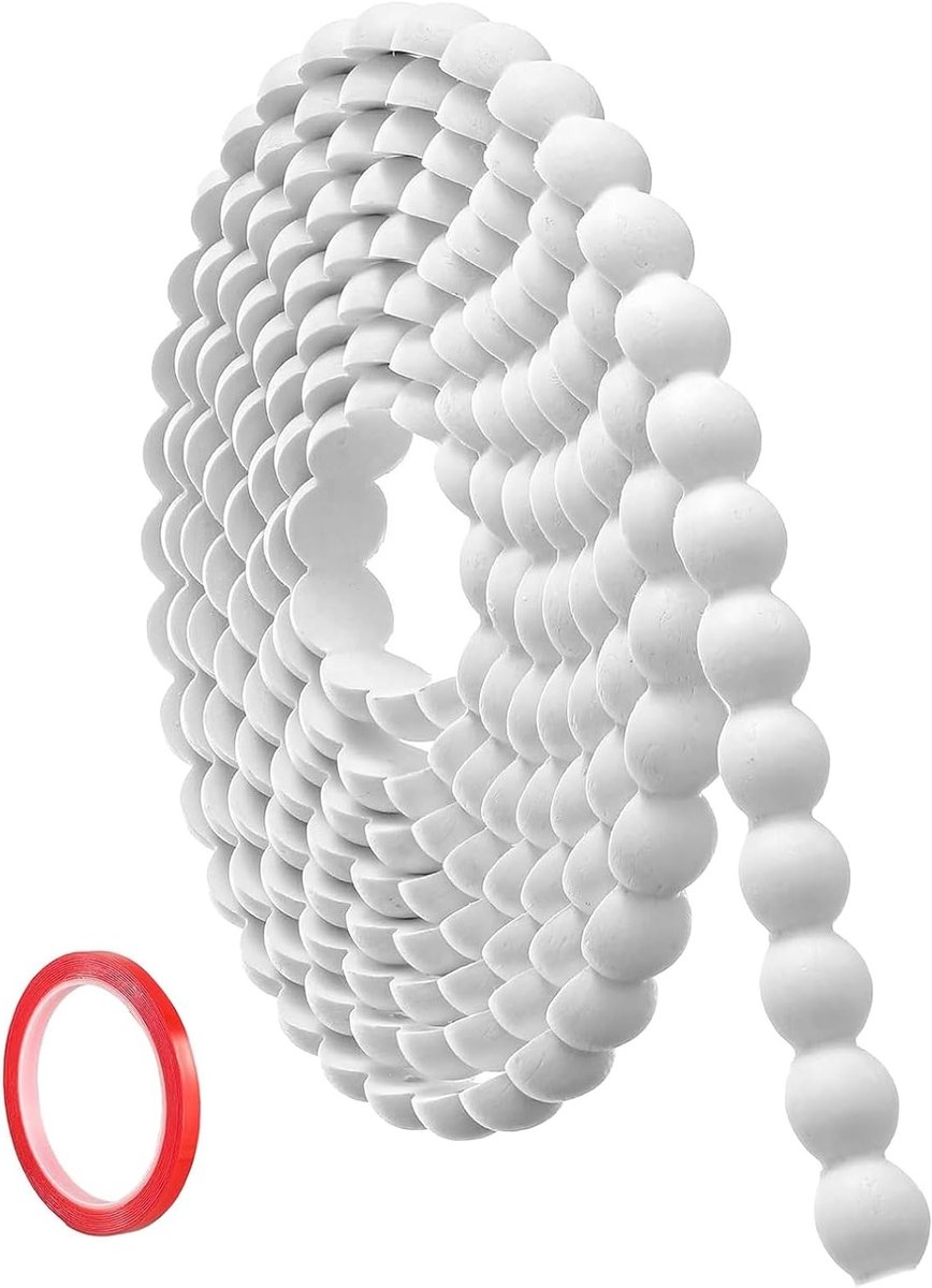 Decoratieve Zelfklevende Moulding Wit (3m x 18mm), Flexibele PVC Wandafwerking met 3D Hout