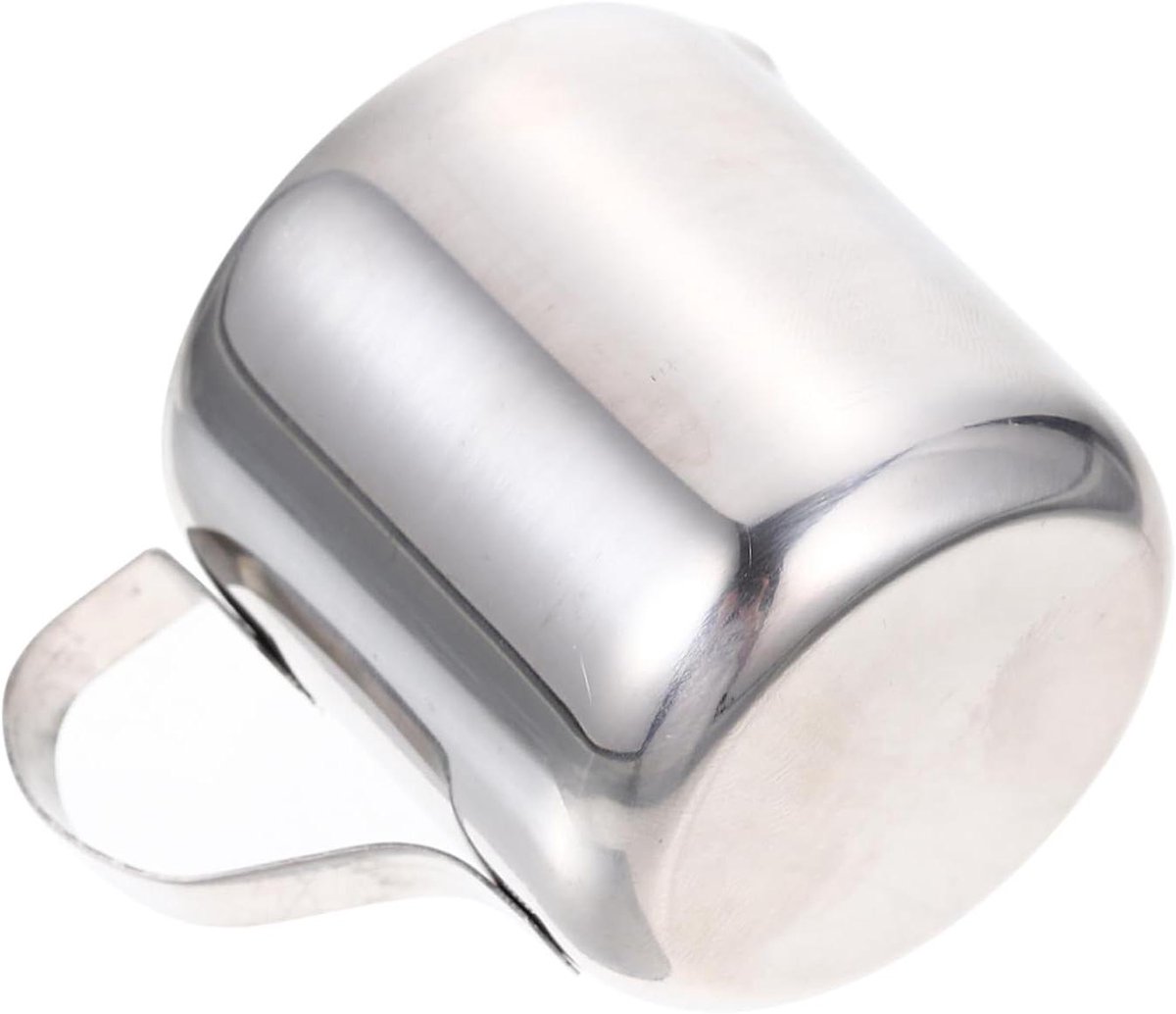 Opschuimbeker - Melkkan - Koffie Maken - Ergonomisch Handvat - 60 ml - Zilver