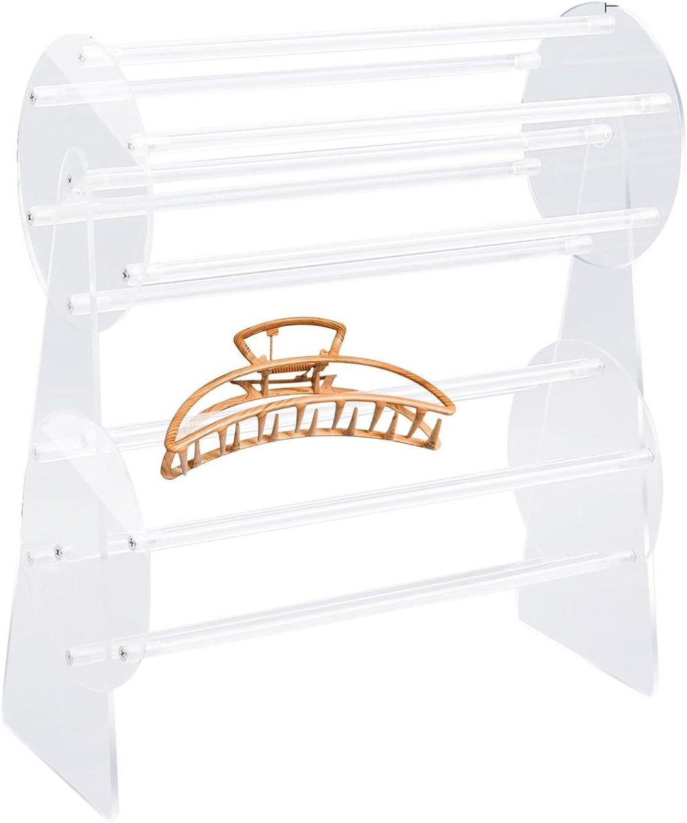 Haaraccessoire Organizer - Clip Houder - Haar Stijlen - 360 Graden Draaibaar - 14 Rijen Opslag - Transparant