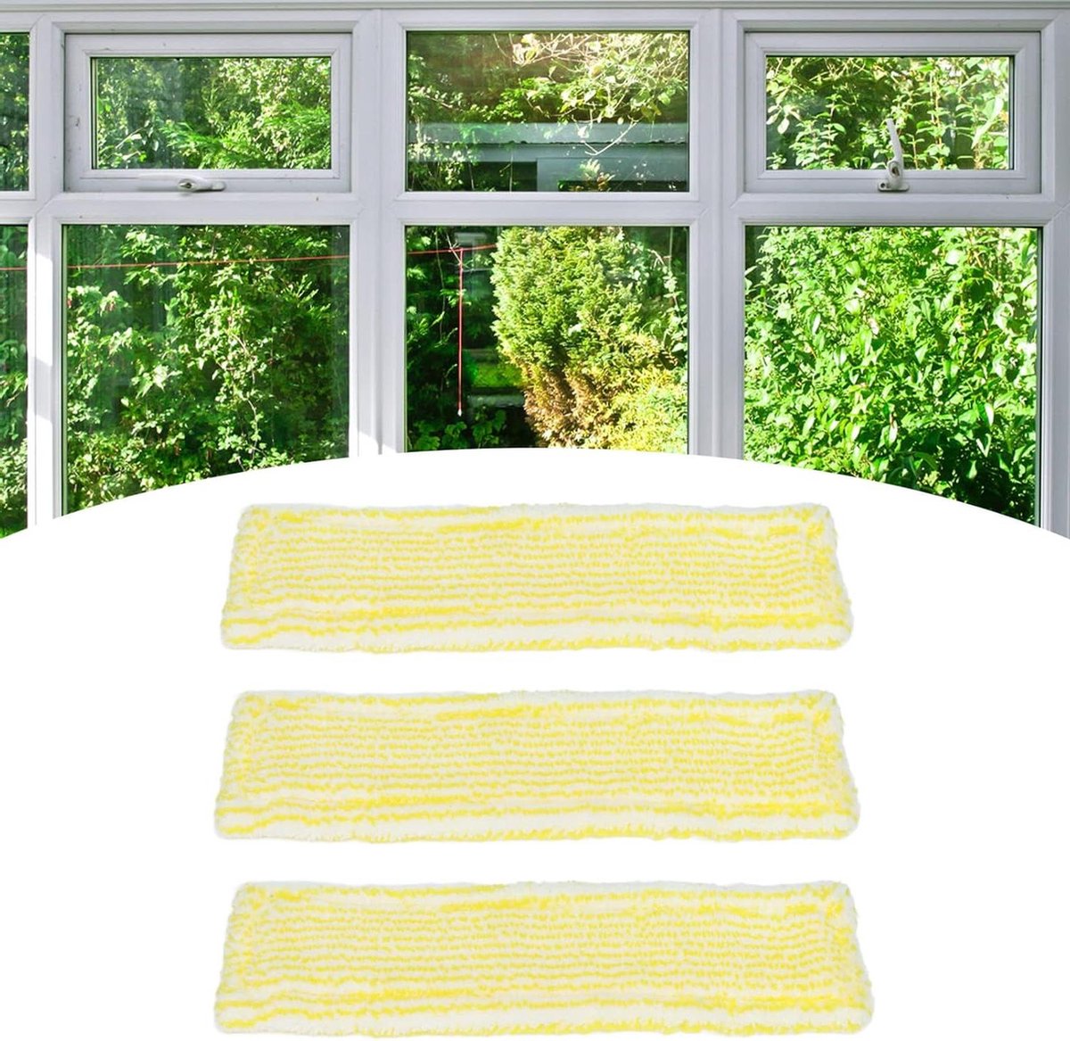 Microvezel Pads - Raamreiniging - Streeploos Glanzend - Sterke Absorptie - 3 Stuks - Grijs