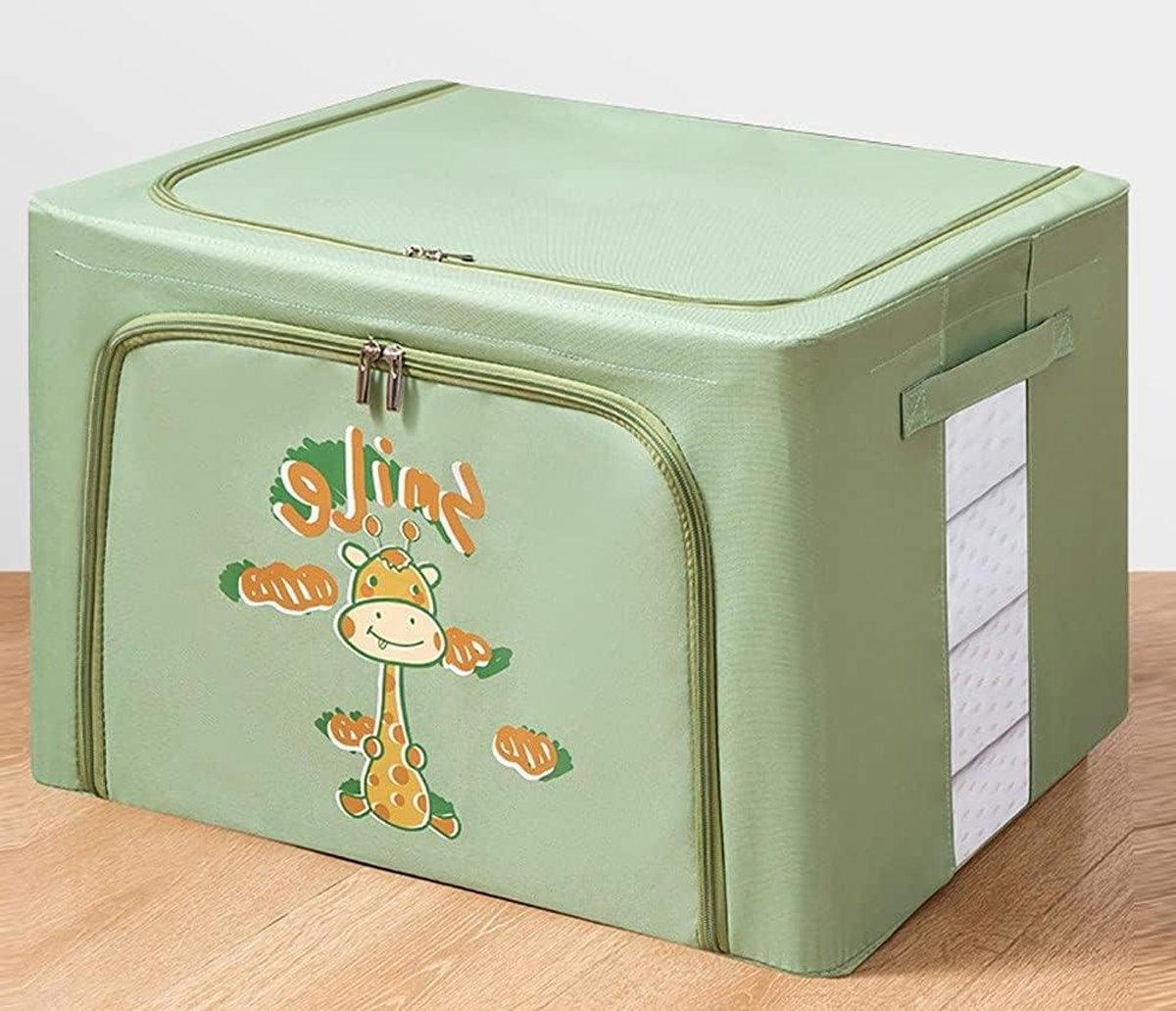 Opvouwbare opbergbox - Opbergtas met frame - Huishoudelijke opslag - Stalen frame - 100L - Grijs