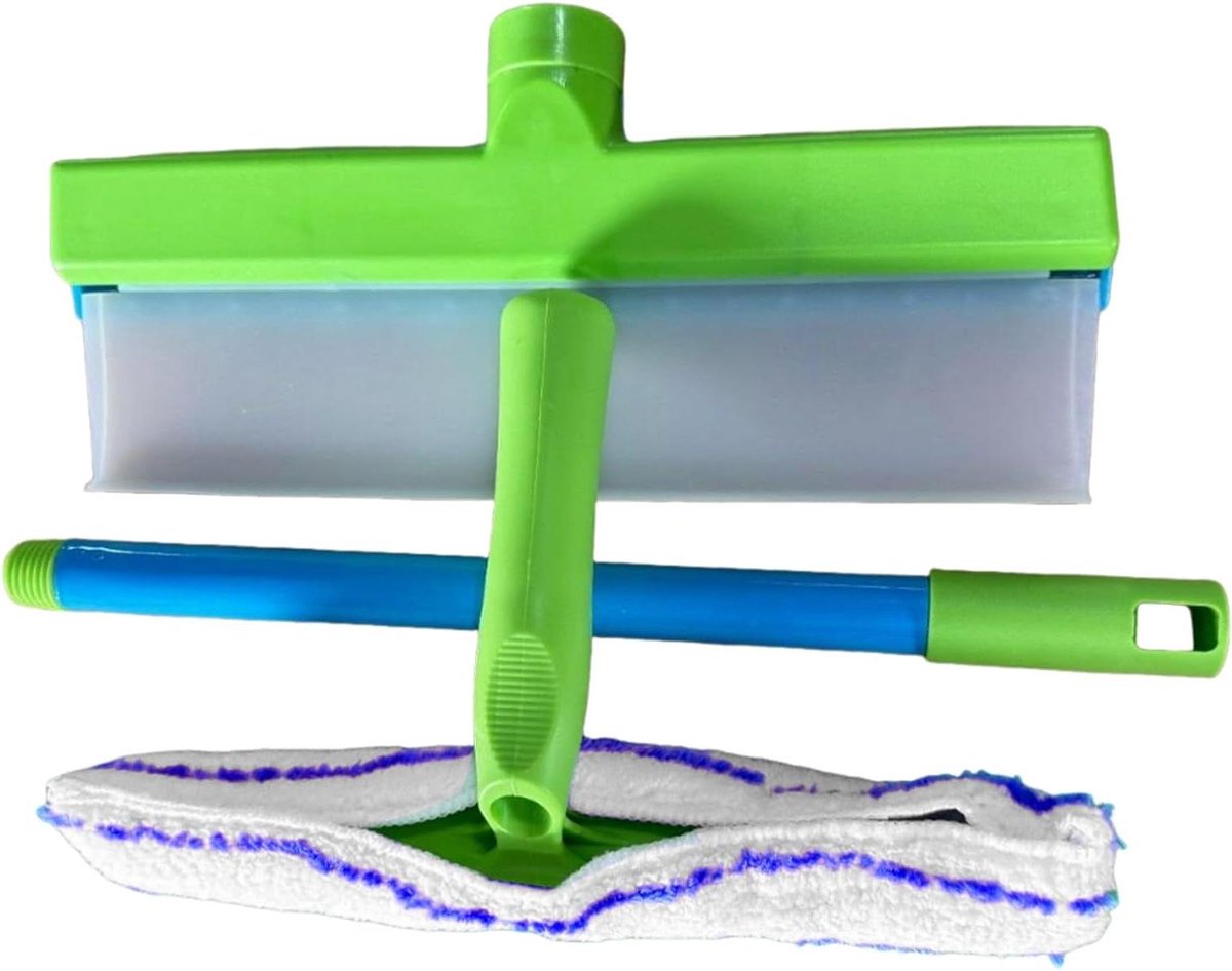 Badkamer Trekker - Raamwisser Siliconen - Streeploos Ramen Zemen - Uitschuifbare Steel - 30 cm - Blauw