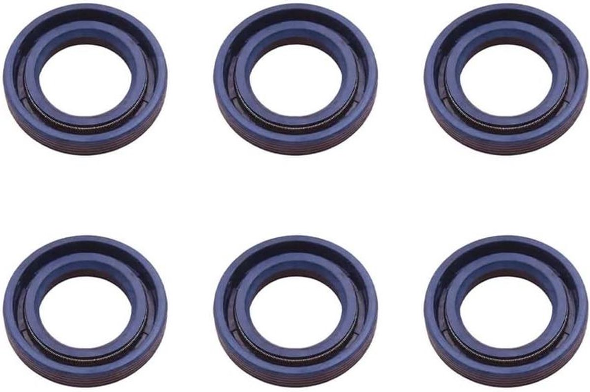 Oliekeerring Set - Motor Afdichting - Motor Onderhoud - Herstelt Afdichting - 6 Stuks - Zwart