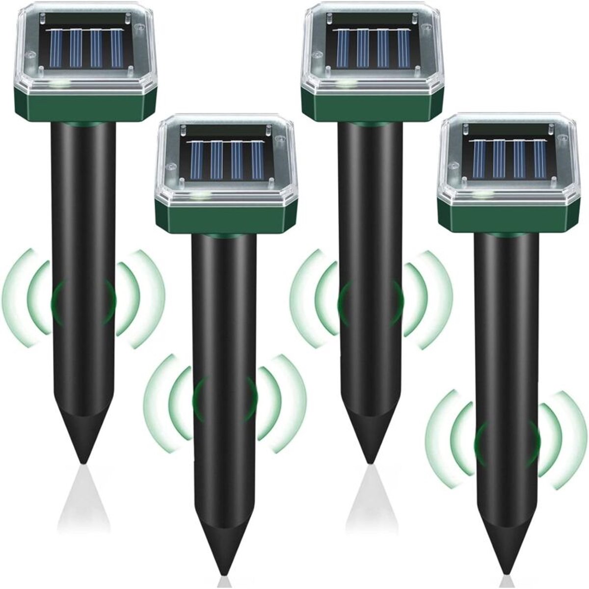 Op zonne-energie werkende knaagdierverjager met ultrasone spikes