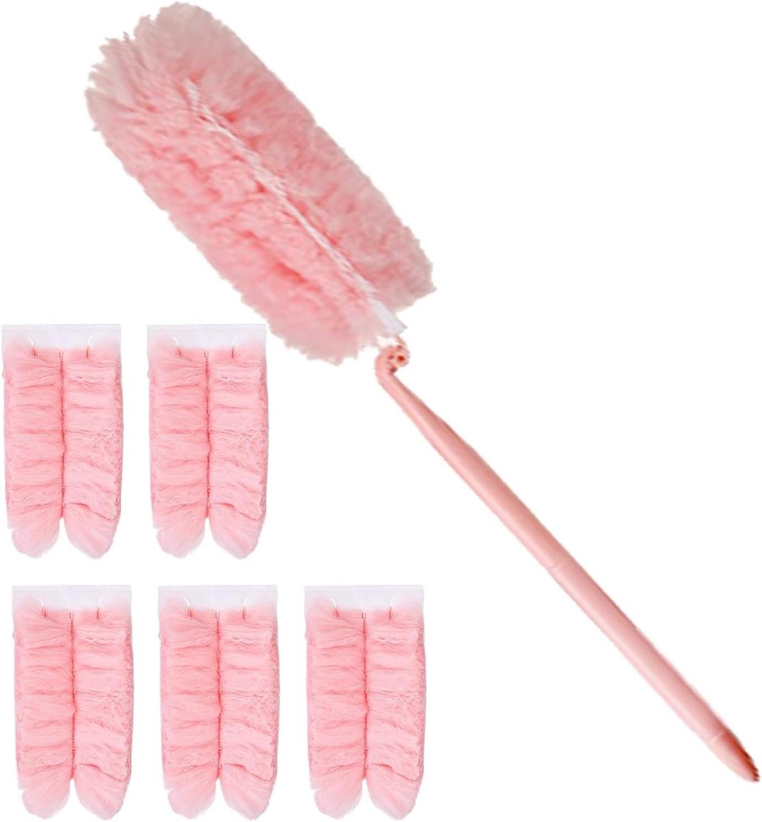 Kleine plumeau - Stofwisser - Huis reinigen - Inklapbare handgreep - Verstelbaar - Roze