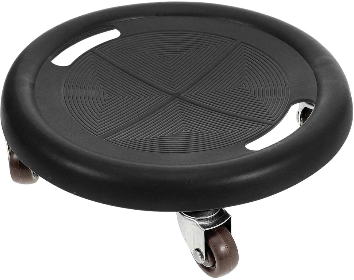 Buikspierwiel Roller - Schuifplaat Trainer - Buikspieroefeningen - Lage Impact Oefeningen - 25 x 25 x 6.5 cm - Zwart
