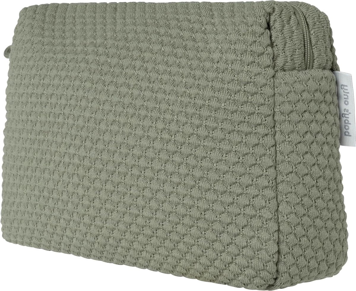 Gebreide Baby Toilettas - Luieretui Baby - Baby Verzorging - Honingraat Motief - 25x10x20 cm - Urban Green