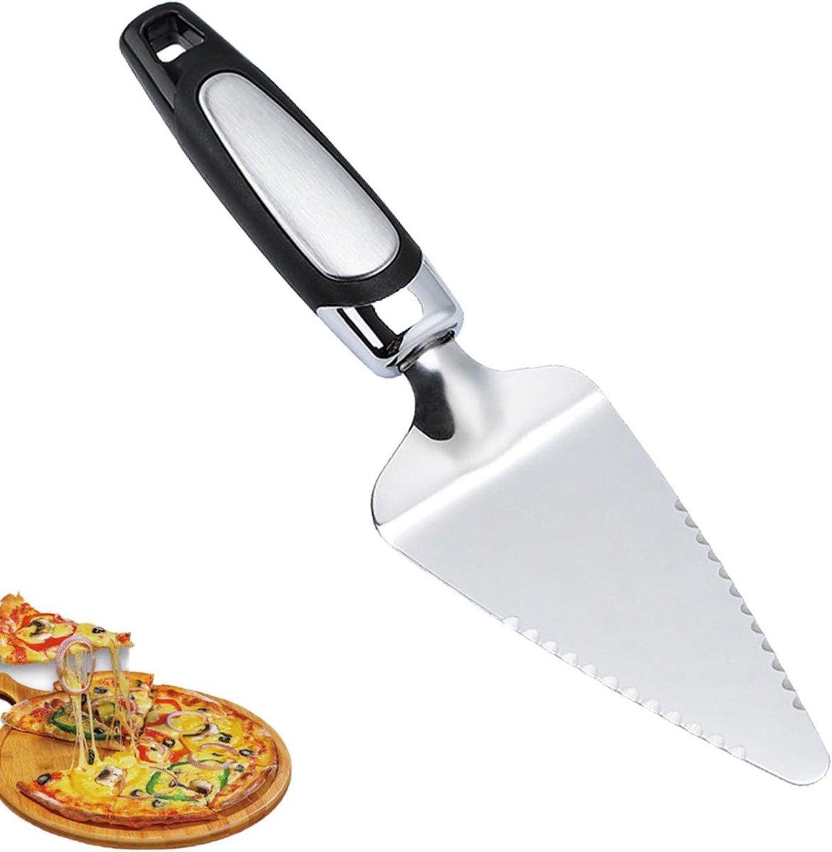 Taartsnijder - Taartschep Taartmes - Taarten Serveren - Gekartelde Rand - 25.9 cm - Zilver