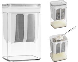 Yogurt Maker Strainer - Multi Yogurt Strainer met Fijn Gaaszak en Deksel voor Dikke Griekse Yogurt - Sojamelk - Bessen - Soep - Vruchtensap - Koffie - Thee