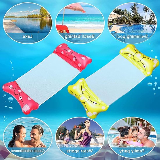 Opblaasbare Zwembad Lounge, 4-in-1 Water Hammock en Luchtmatras voor Volwassenen en Kinderen, Perfect voor Zomerplezier en Ontspanning in het Zwembad — afbeelding 2