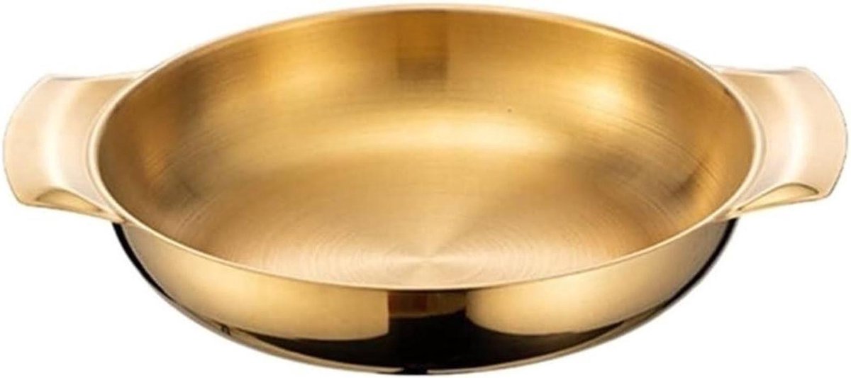 Soeppan Roestvrij Staal - Rijstpan Paellapan - Langzaam Braden Stoven - Ergonomische Handgreep - 18-30 cm - Zilver