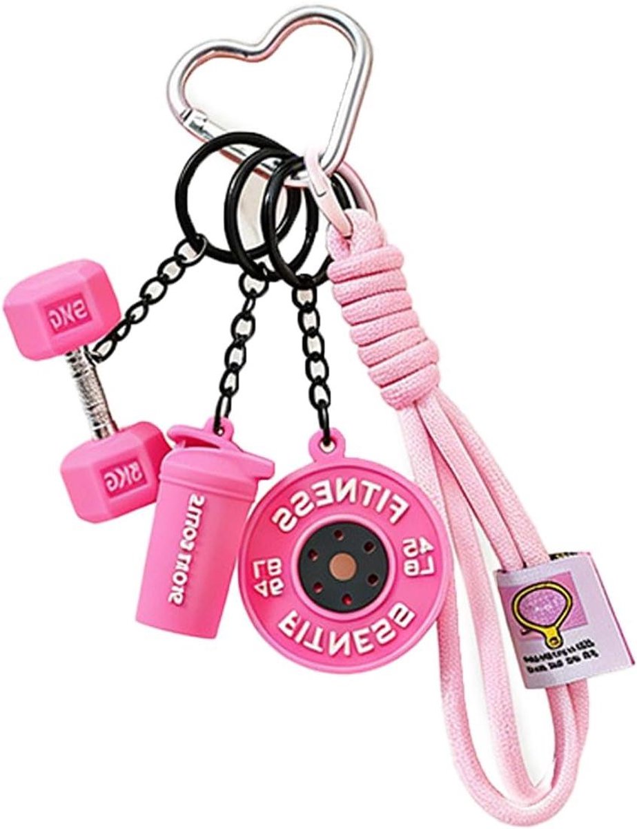 Fitness Sleutelhanger - Halter Bedel - Sport Motivatie - Miniatuur Halter Design - 10 x 10 x 1 cm - Zilver