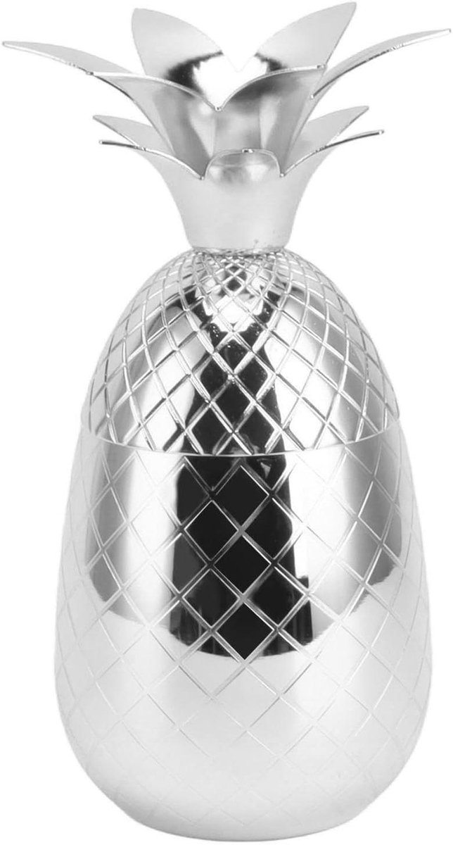 Cocktail Shaker - Bar Mixer Mengbeker - Cocktails Maken - Uniek Ananasontwerp - 500ml - Zilver