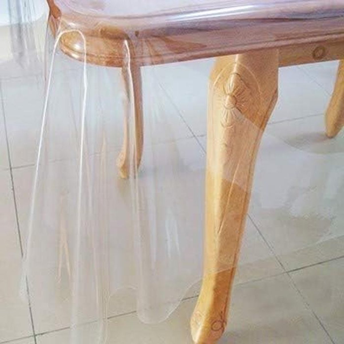 Tafelzeil - Tafelbeschermer Plastic - Tafel Beschermen - 0.8mm Dik - 140x1500 cm - Transparant