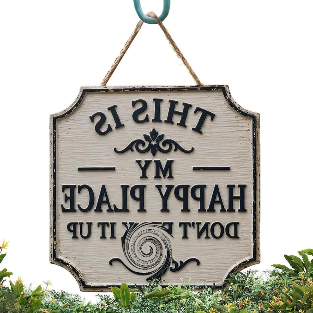 Tuin Naambord - Decoratie Bord Hout - Tuin Aankleden - Vintage Stijl - 30 x 30 cm - Bruin