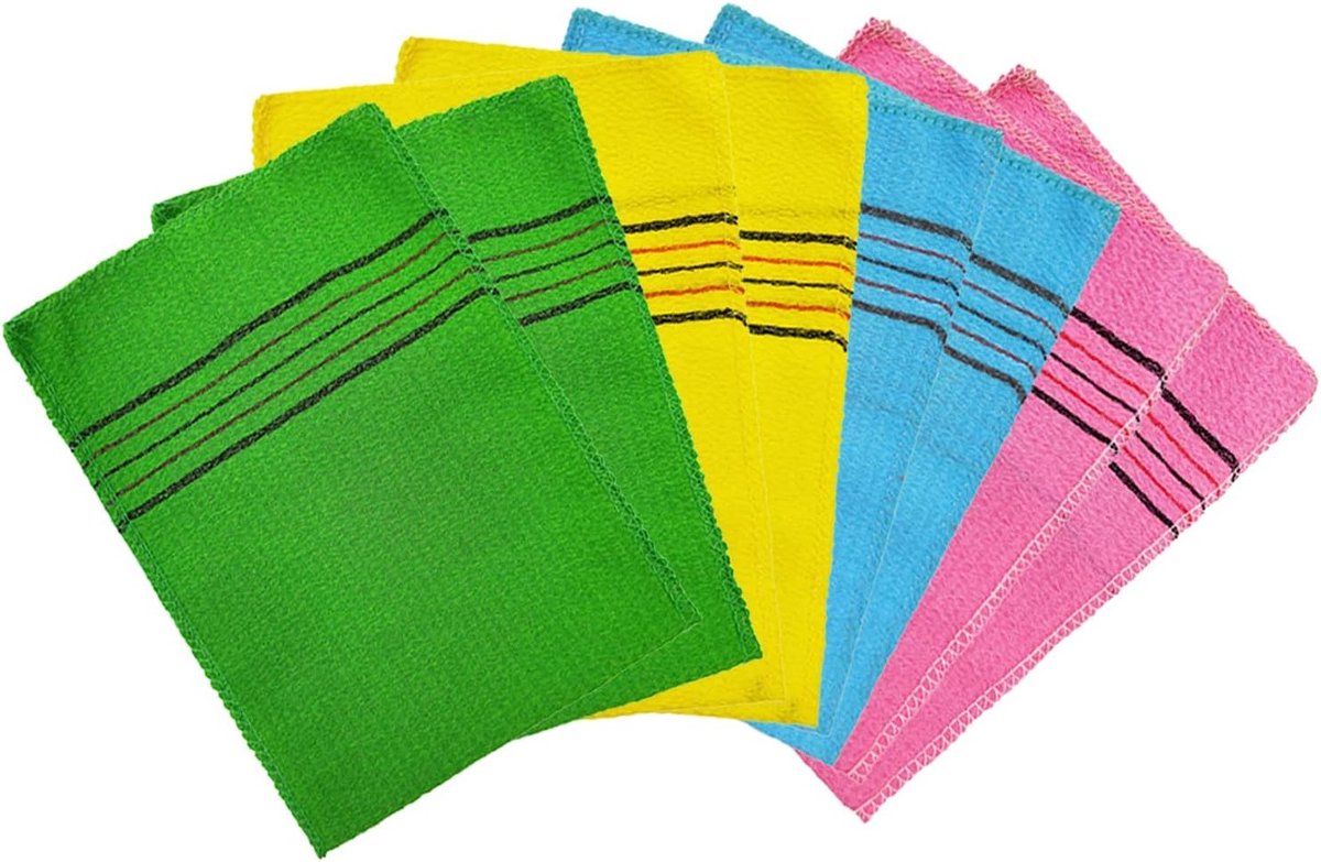 Exfoliatiehandschoen 8 stuks - dubbelzijdige Koreaanse exfoliatiekatoen - voor het verwijderen van dode huidcellen - SnelShoppen