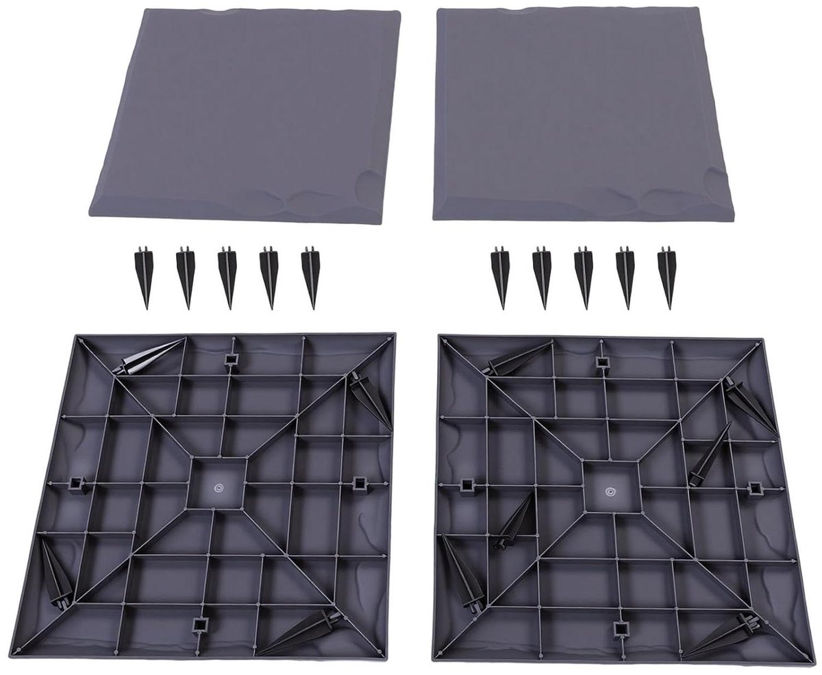 Vierkante Stapstenen - Tuinpad Stenen - Tuinpad Aanleggen - Weerbestendige Constructie - 39.5 x 39.5 cm - Antraciet