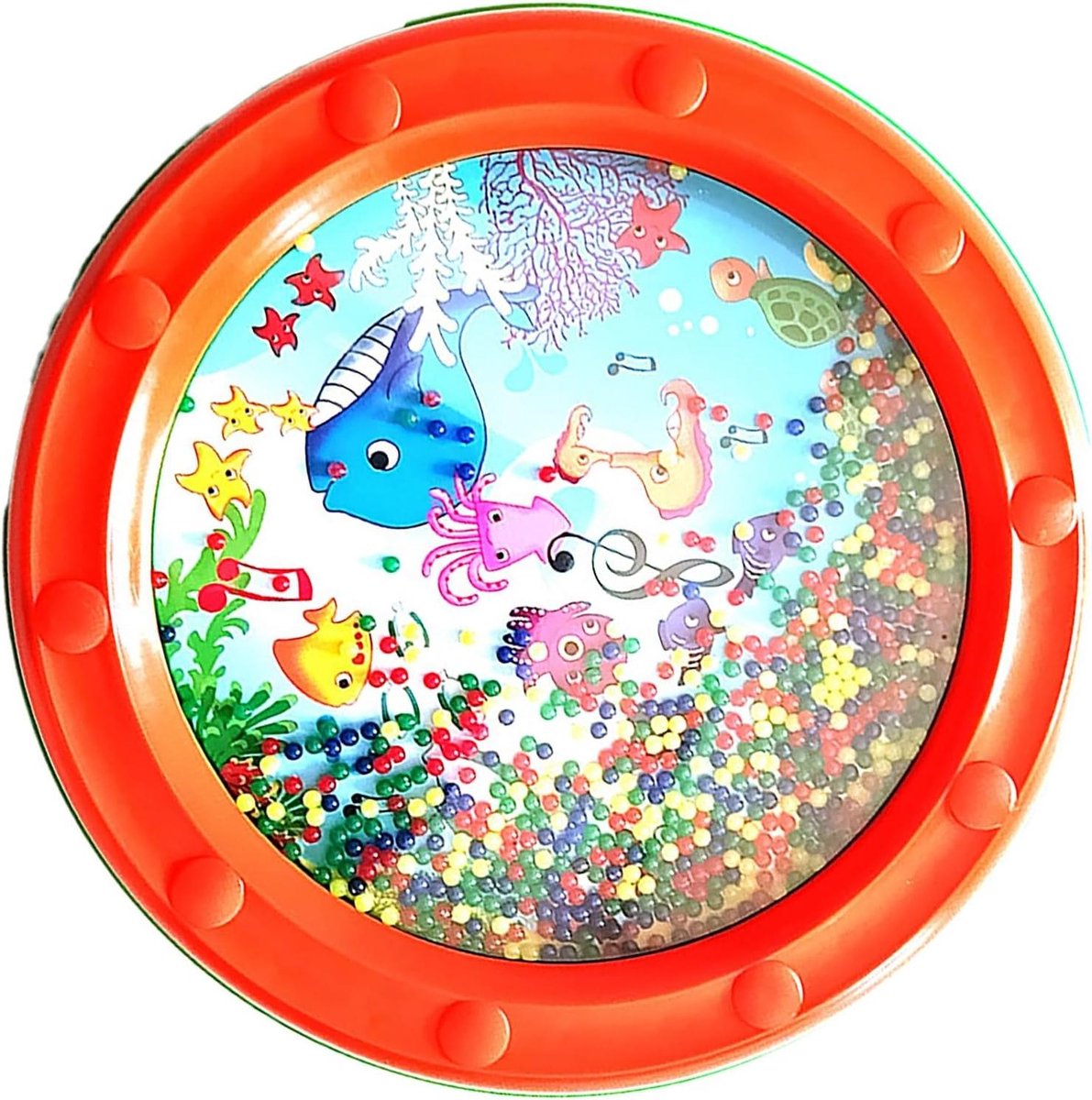 Ocean Drum - Golf Drum - Muziek Educatie - Golfpatroon Design - 10 inch - Oranje