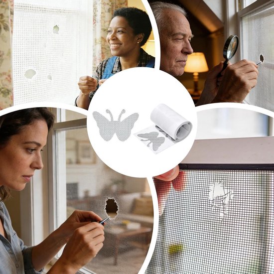 Reparatietape Voor Horren - Horren Plakstrips - Bescherming Tegen Insecten - Stofdichte Plaklaag - 30 Delig - A — afbeelding 2