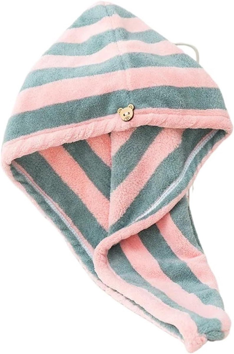 Haardroogkap - Sneldrogende tulband - Haar Drogen - Hoog Absorptievermogen - One Size - Roze Grijs