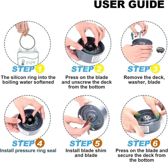 Juicer vervangende onderdelen - Afdichtingsring Rubberen pakking - Blender Reparatie - Food-grade siliconen - 3 stuks - Grijs — afbeelding 5