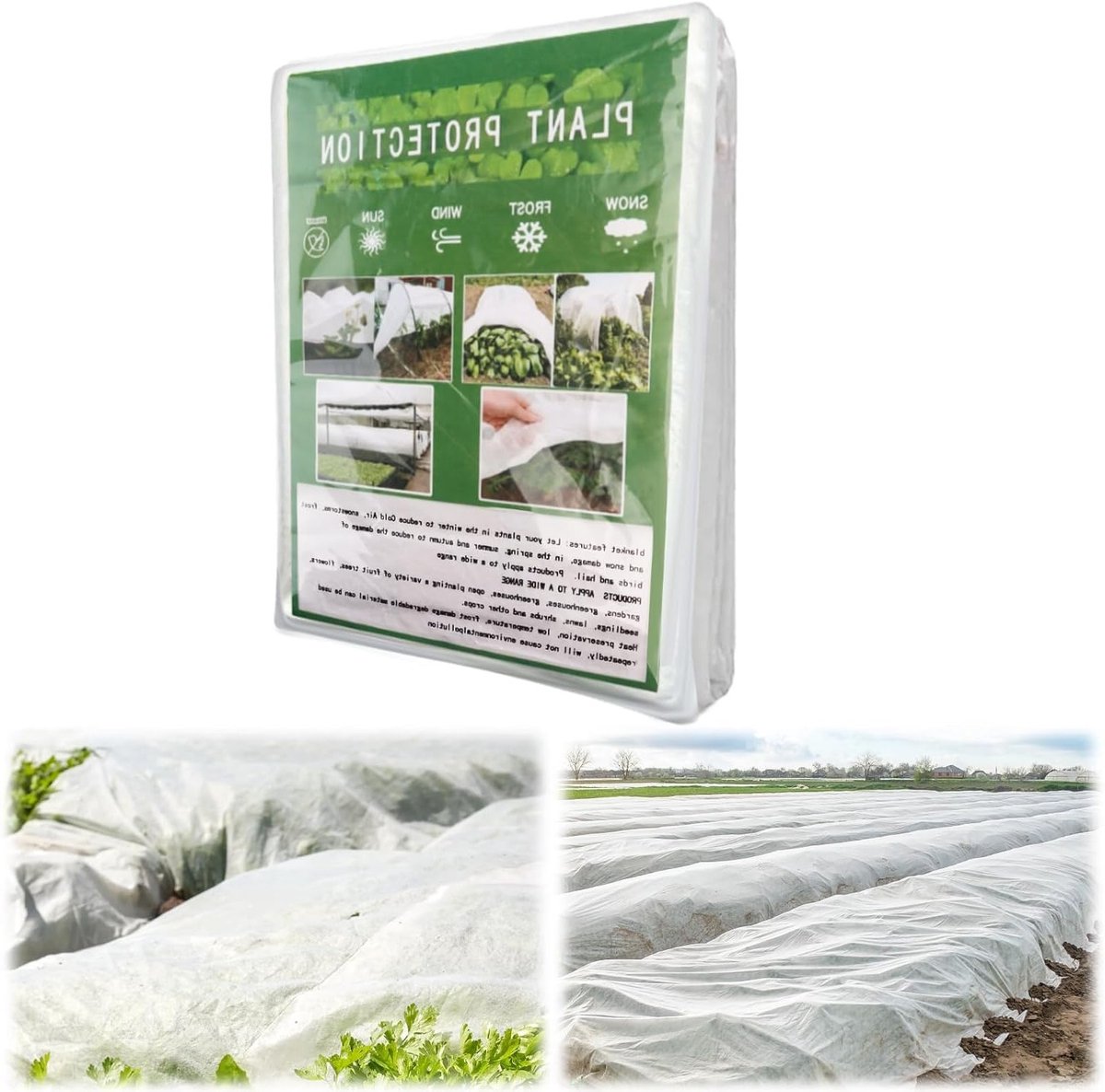 Horticulture Fleece voor Winterbescherming van Planten, 2 x 5 m, 35 g/m², Ideaal voor Groenten en Bloemen, Vorstbescherming en Koude Bedekking