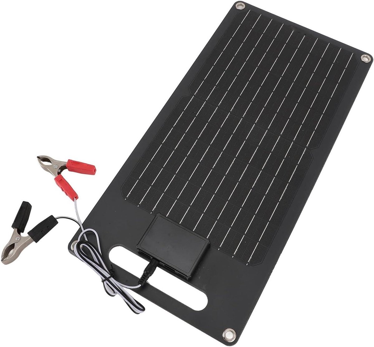 Zonnepaneel - Zonnecel Oplader - Buiten Stroomvoorziening - Dubbele USB Uitgangen - 46 x 22 cm - Zwart