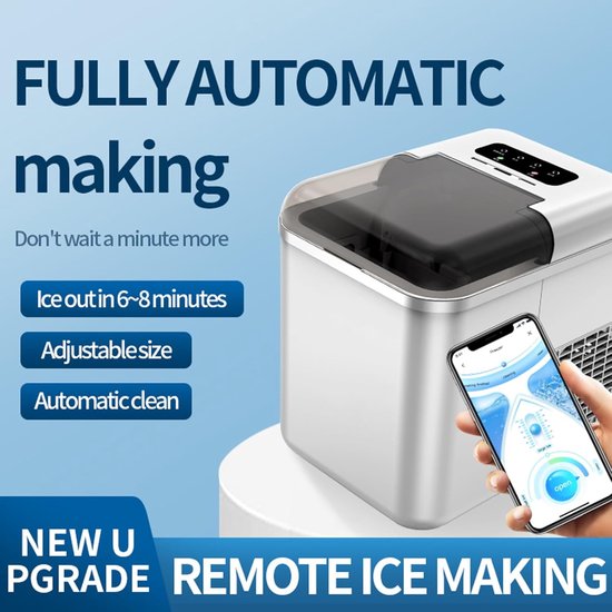 IJsmachine aanrecht - IJsmaker Portable - Snelle IJsvorming - Zelfreinigend - 12kg per 24 uur - Zilver — afbeelding 5