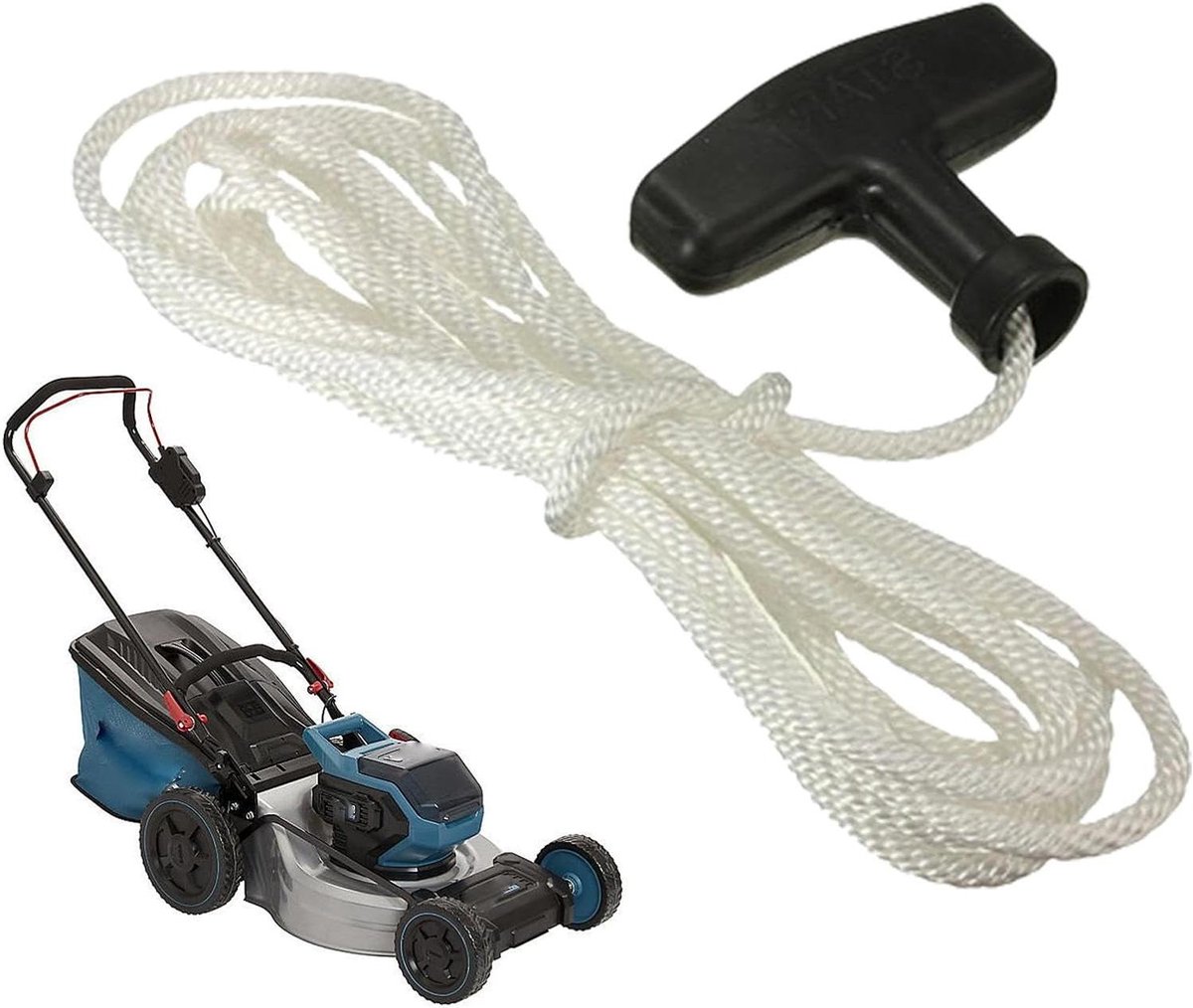 Startertouw Grasmaaier - Trekkoord Starter - Gazon Onderhoud - Brede Compatibiliteit - 1.2 Meter - Zwart