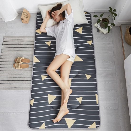 Opvouwbare Matras - Japanse Futon Rolmat - Kamperen Logeren - Dikke Comfortabele Ondersteuning - 100x200cm - Groen — afbeelding 2