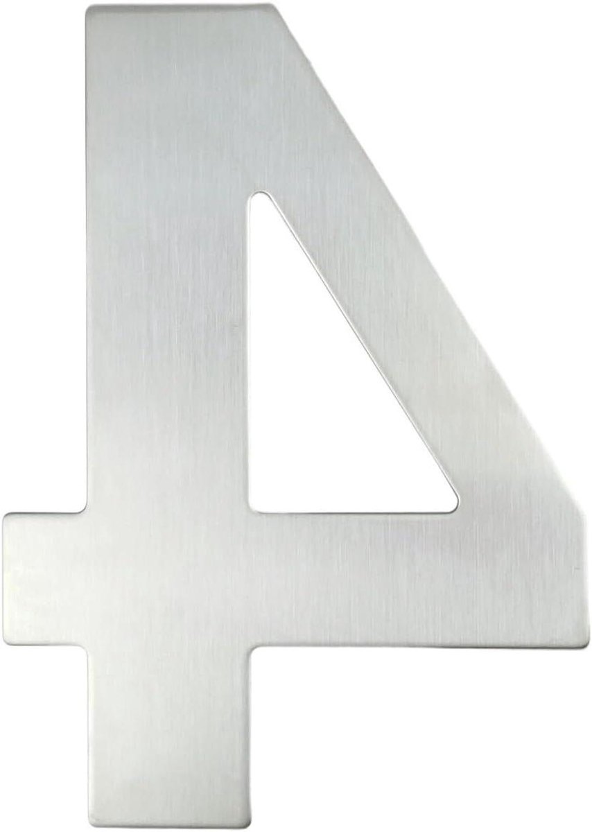 Huisnummer Buiten - Modern Nummer - Huis Verfraaien - Drijvend Uiterlijk - 15 cm Hoog - Zilver