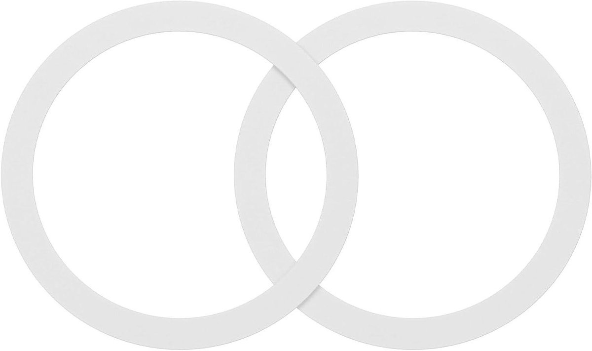 Magnetische Ring - Adapter Sticker - Draadloos Laden - Ultra Dun Metaal - 2 Stuks - Wit