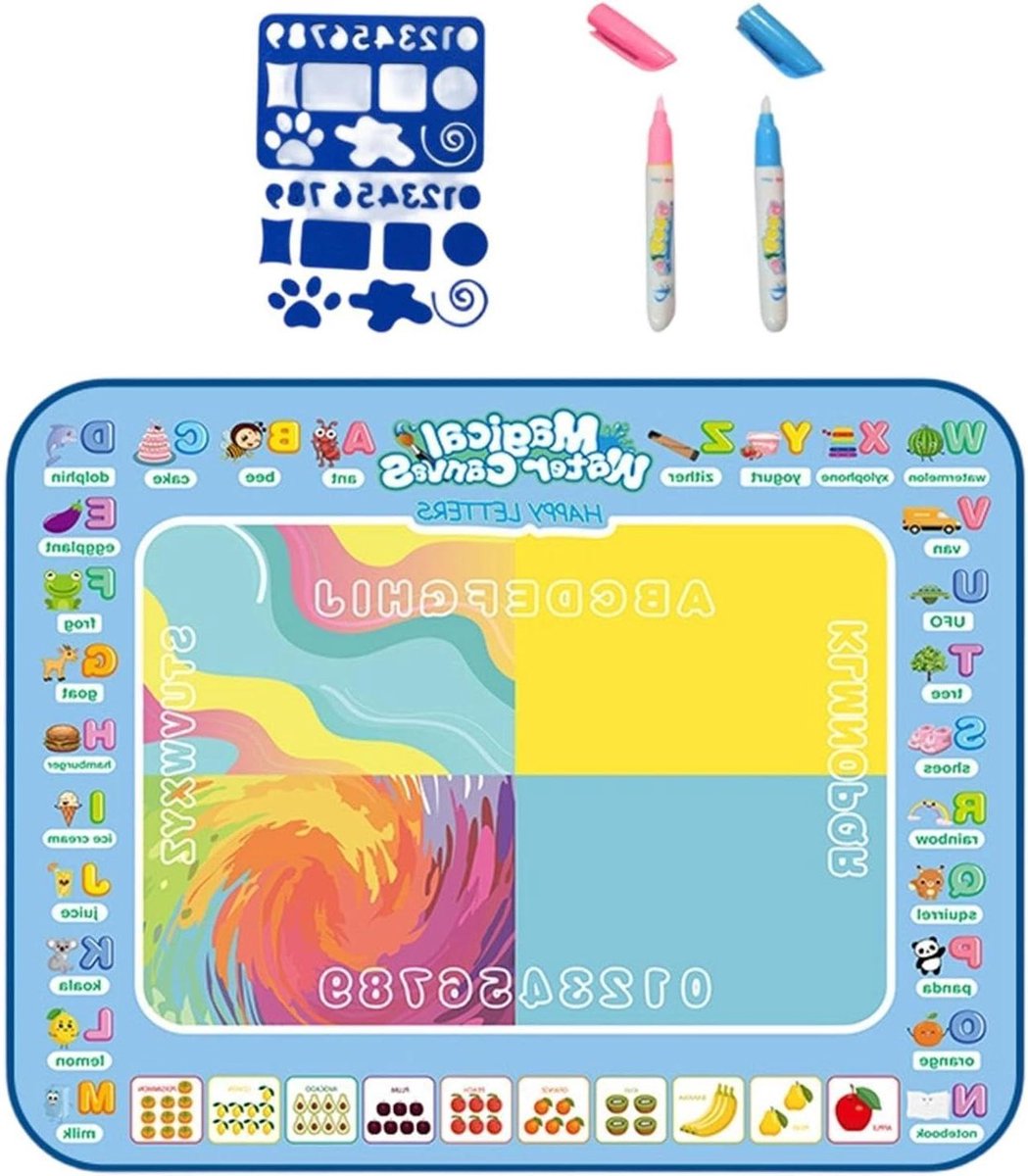 Waterverfmat - Tekentablet Schrijfbord - Creatief Spelen - Inktvrije Oplossing - 44 x 32 cm - Veelkleurig
