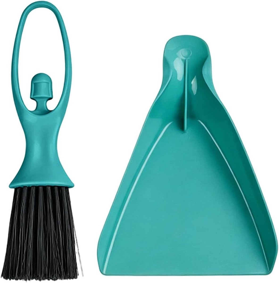 Kleine Bezem Stoffer - Handveger Set - Snel Opruimen - Comfortabele Ringgreep - 11x235 cm - Groen