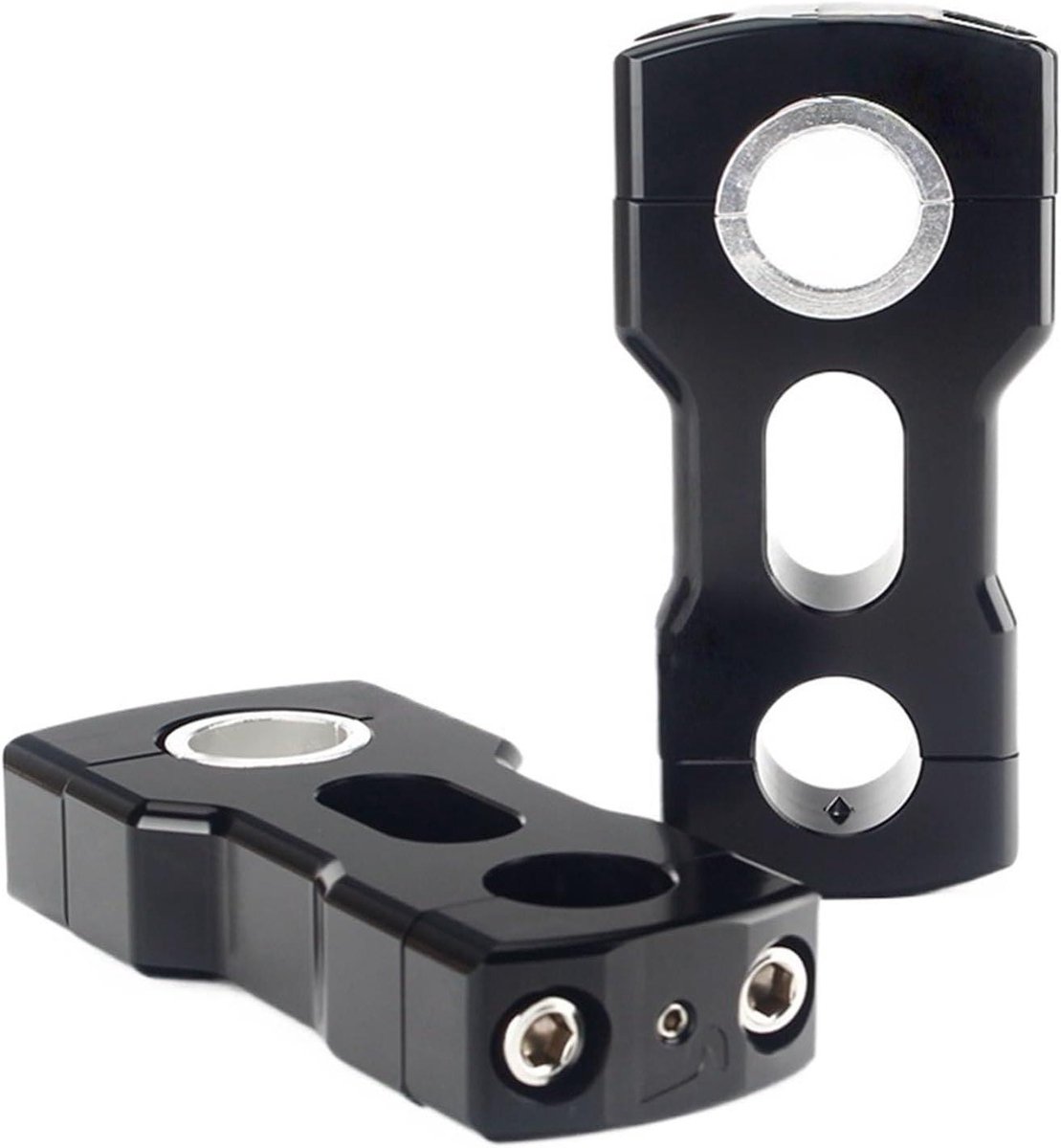 Stuurverhogers - Stuurverhogerset Quad - Comfortabeler Rijden - Dubbele Draaibare Verstelbaarheid - 2 Inch Hoogte - Zwart