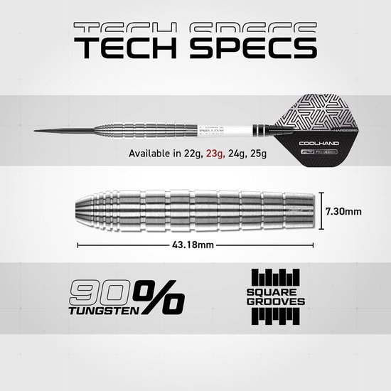 Dartpijlen Set - Stalen Darts - Precisie Werpen - 90% Wolfraam - 23 gram - Zilver — afbeelding 3