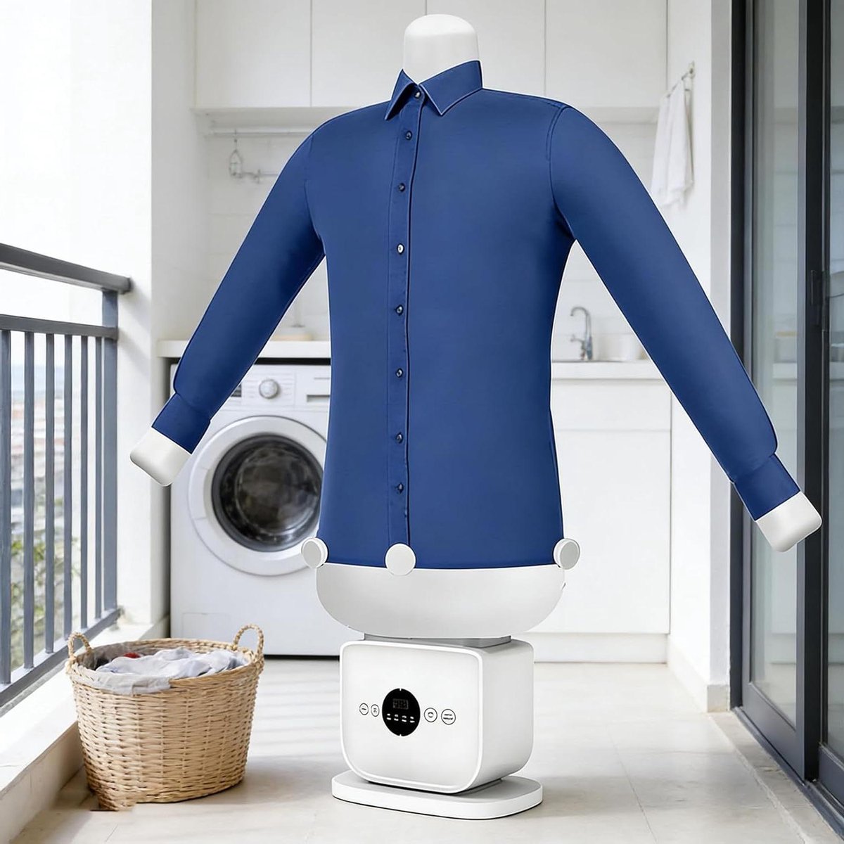 Automatisch Strijkijzer - Stoomdroger - Kleding Kreukvrij - Handsfree Stomen - 35.5 cm - Wit