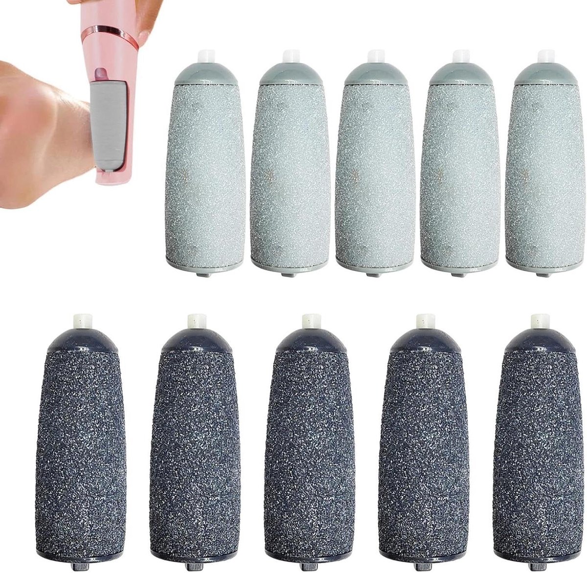 Voet eeltverwijderaar koppen - Pedicure navullingen - Voetverzorging thuis - Fijn en grof schuurpapier - 10 stuks - Niet gespecificeerd