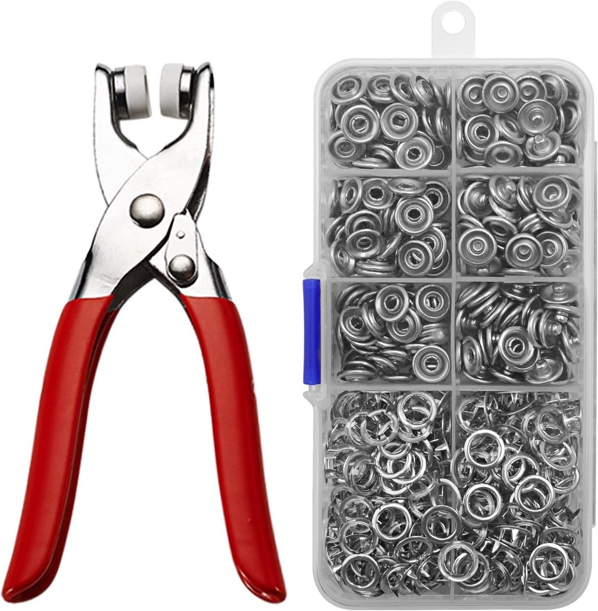 Metaal Drukknop Set met Tang, 150 Rvs Knopen voor Kinderen Kleding, Naai DIY Benodigdheden en Handwerk Accessoires