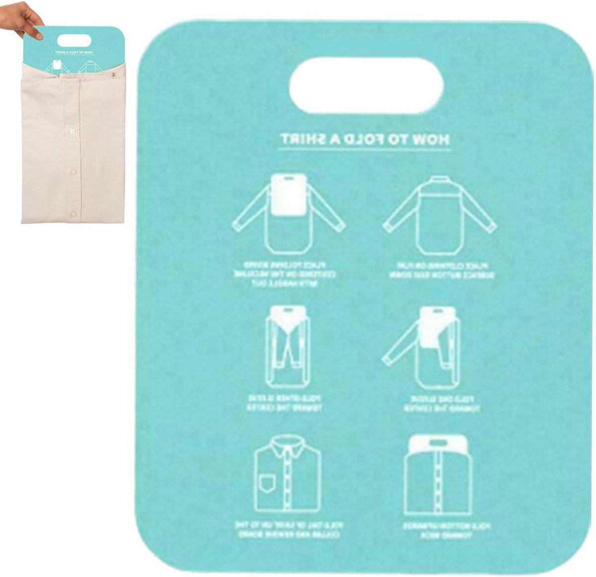 Kleding Vouwplank - Wasgoed Helper - Kleding Snel Vouwen - Glad Oppervlak - 2 Stuks - Lichtcyaan