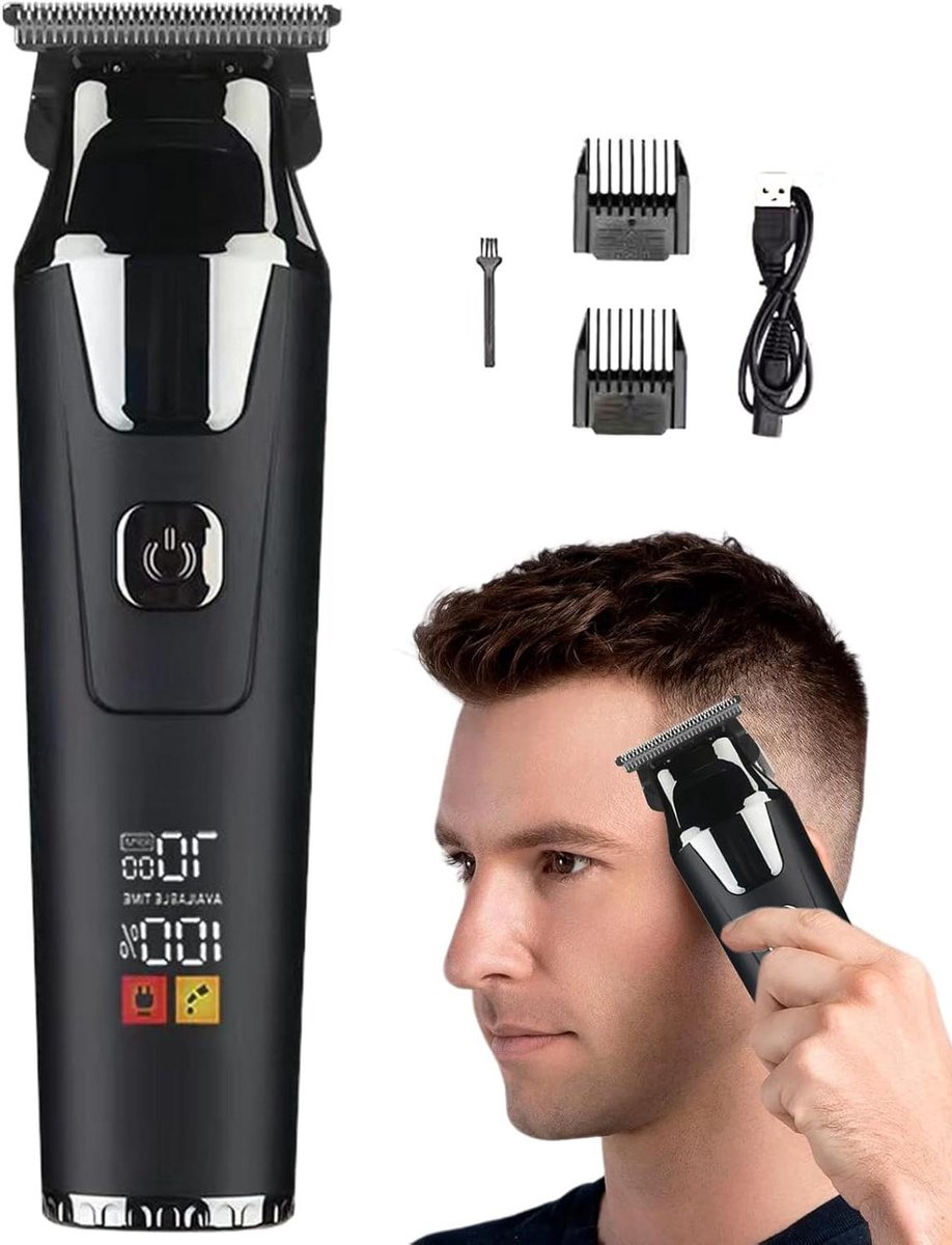 Haartrimmer Mannen - Elektrisch Scheerapparaat - Persoonlijke Verzorging - Stille Werking 36dB - 19 cm - Zwart