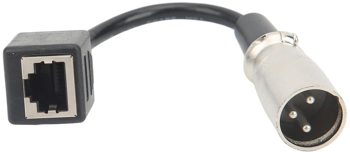 Adapterkabel - XLR naar RJ45 - Signaaloverdracht - Plug-and-play - 15 cm - Zwart