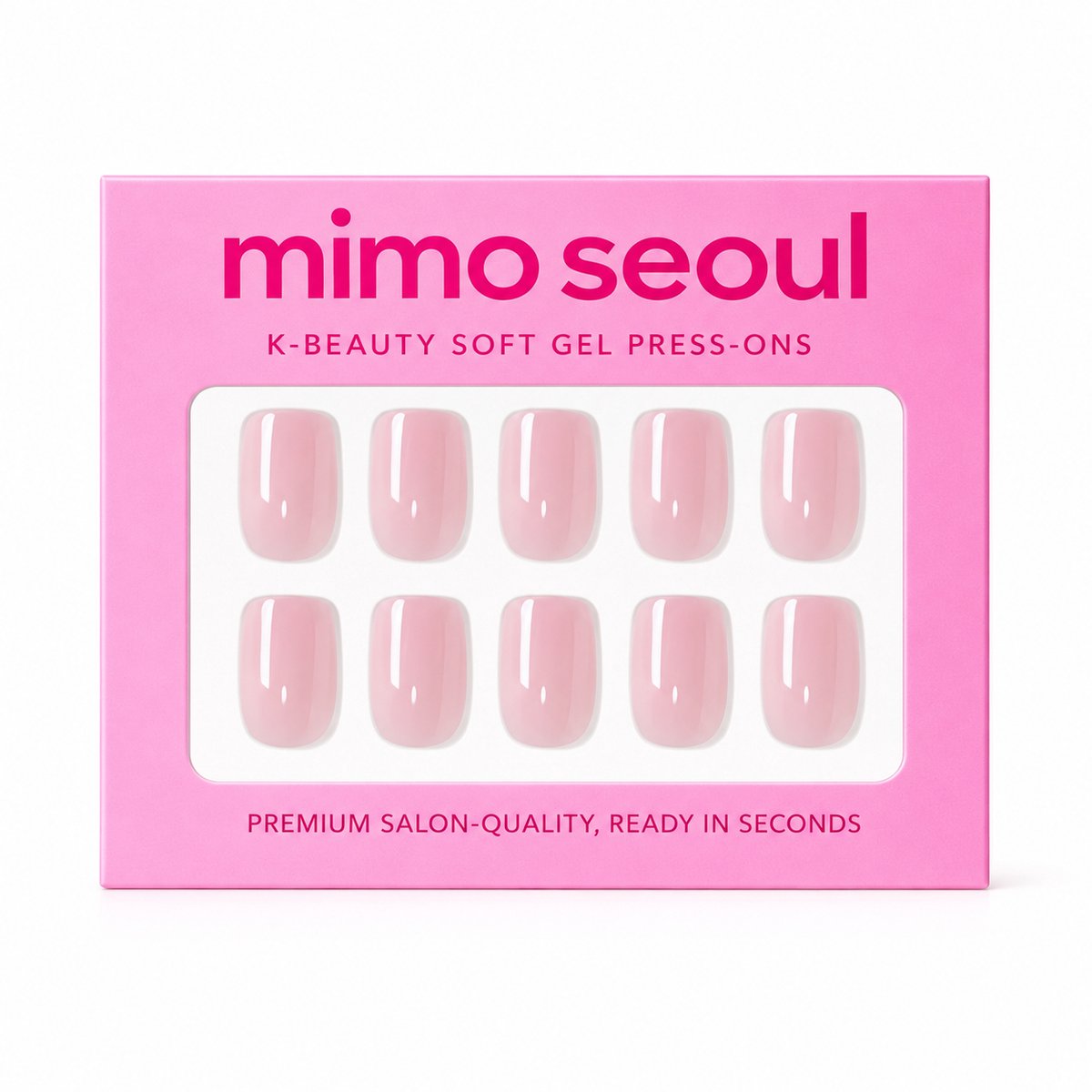 Mimo Seoul Soft Gel Press On Nails Plaknagels Nepnagels - Glazed Nagels - Extra Short Square Roze 30 stuks - Herbruikbaar 14 Dagen - Glazed Pink Square