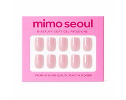 Mimo Seoul Soft Gel Press On Nails Extra Kort - Glazed Pink Square (30 stuks) - Plaknagels Met Lijm & Plakstickers - Nepnagels Valse Nagels Herbruikbaar - Compleet Prep Kit