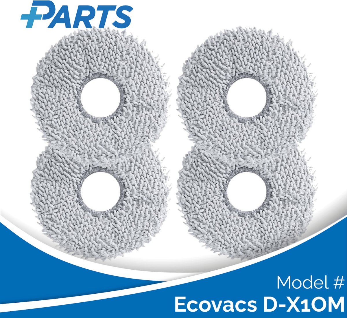 Ecovacs D-X1OM Dweilpads (4 Stuks, Plus.Parts® alternatief voor 201-2425-10B0)