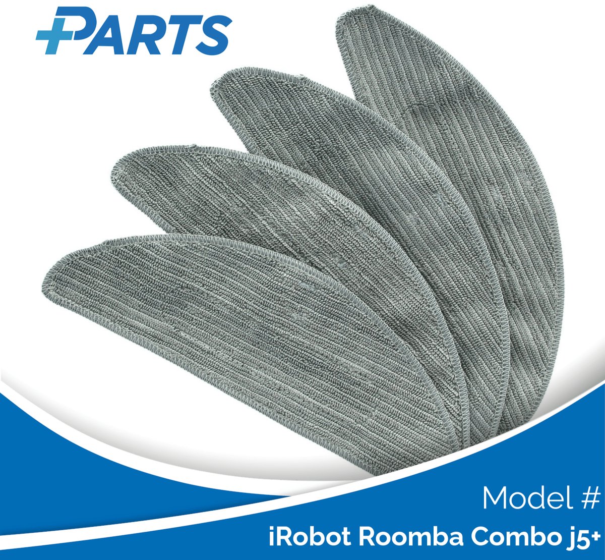 iRobot Roomba Combo j5+ Dweilpads (4 Stuks, Plus.Parts® alternatief voor 4822643)