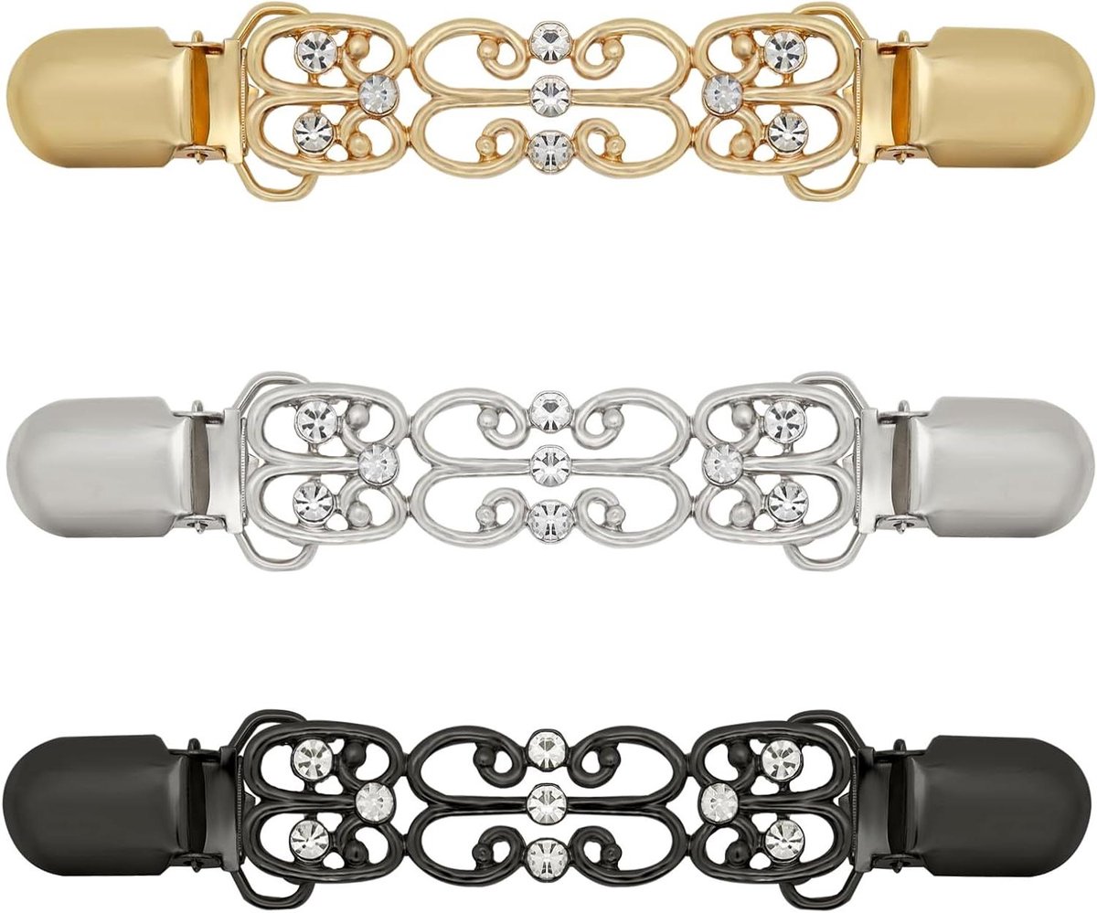 Trui Clips - Cinch Clips - Kleding Aanpassen - Vintage Ontwerp - 3 stuks - Zilverkleurig