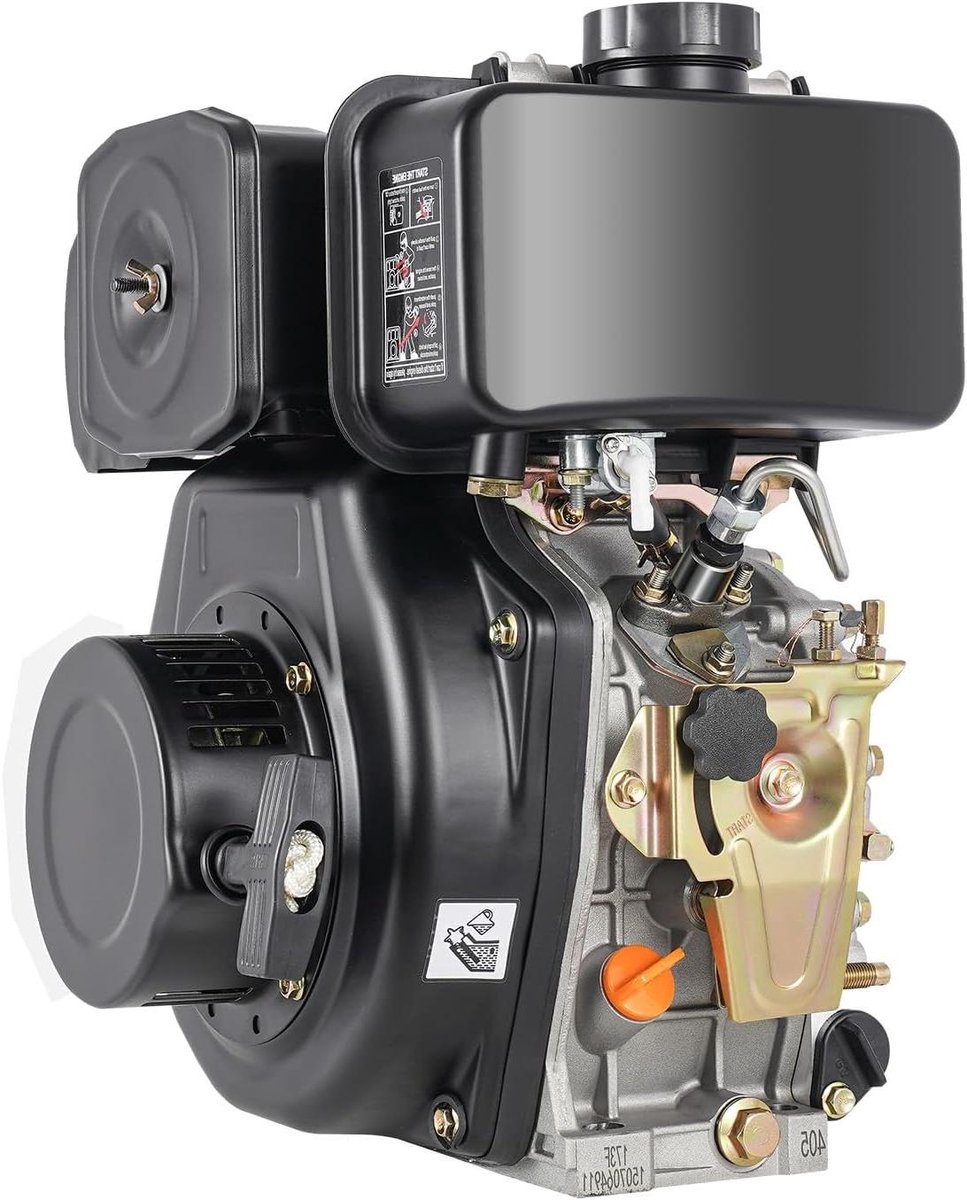Dieselmotor 5 pk - Viertaktmotor Diesel - Waterpompen Aandrijven - Luchtgekoeld Systeem - 247 cc - Zwart