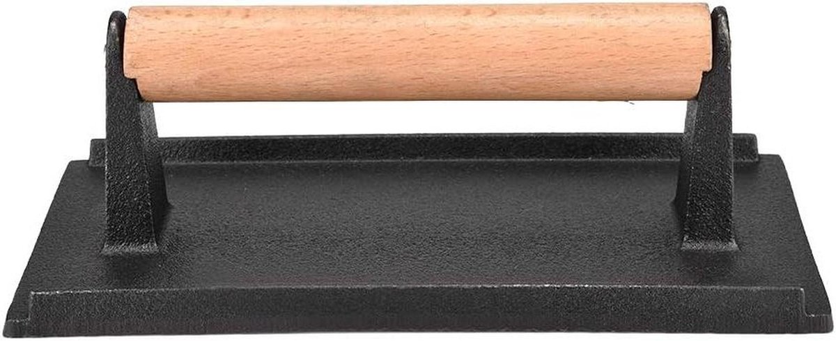Bacon Pers - Steak Gewicht - Vlees Grillen - Verhindert Krullen - 20.5 x 10.5 cm - Zwart